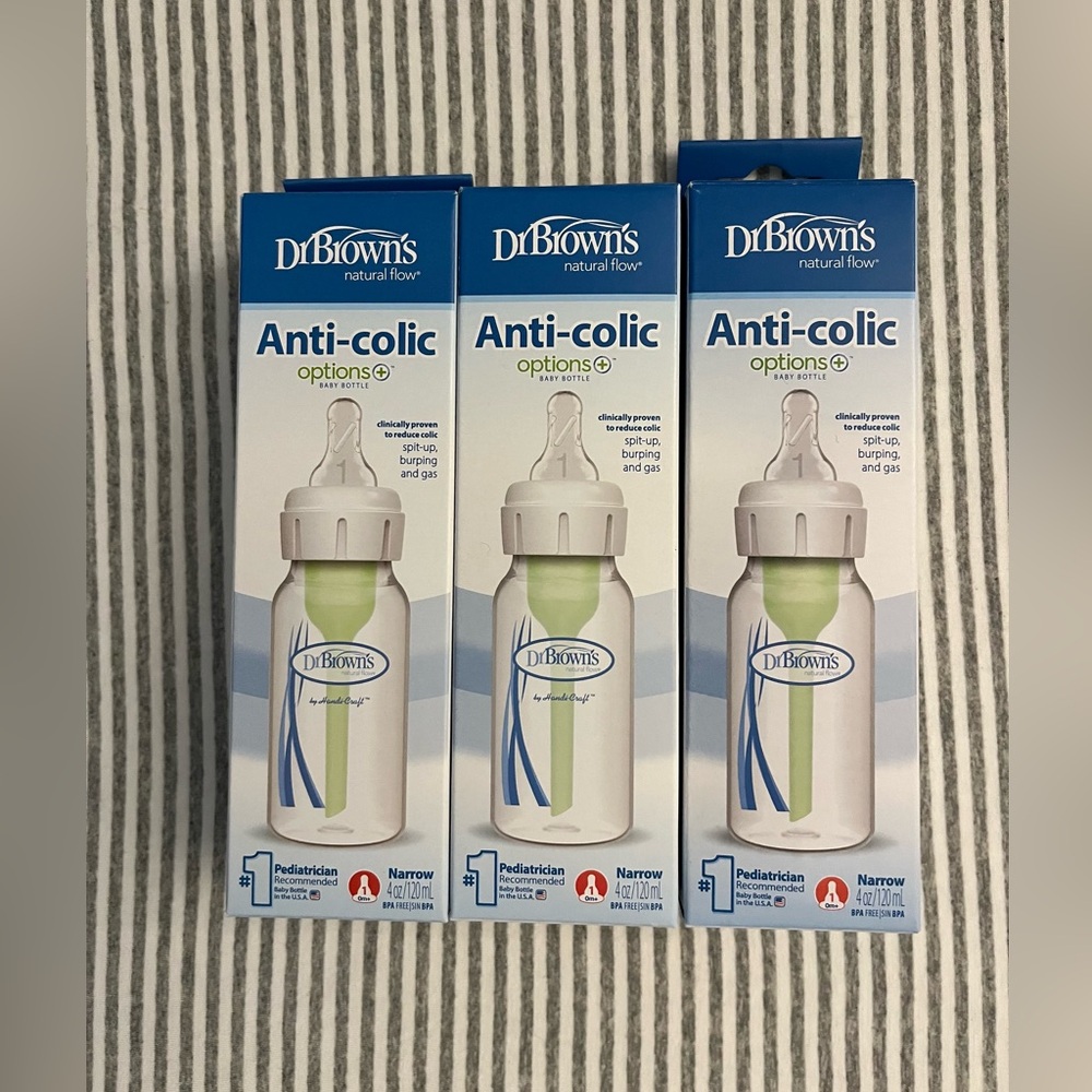 Set of 3 Dr. Brown's Natural Flow Anti-Colic Baby Bottles - 4 ounce